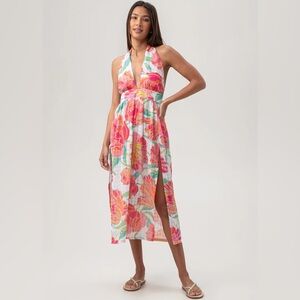 NWT Trina Turk Women’s Poppy Sleeveless Halter Midi Dress Cover-up